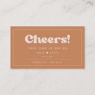 Stilvolle Retro Brown Zucker Wedding Drink Ticket