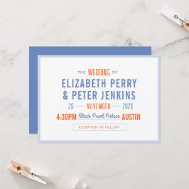 Stilvolle Retro-farbenfrohe Hochzeit Einladung