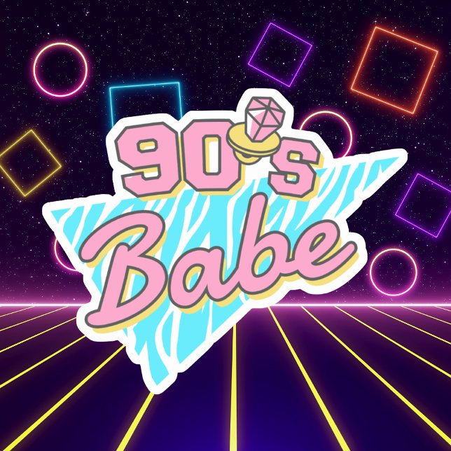 Stilvolle Retro Fun 90er Babe Aufkleber (Von Creator hochgeladen)