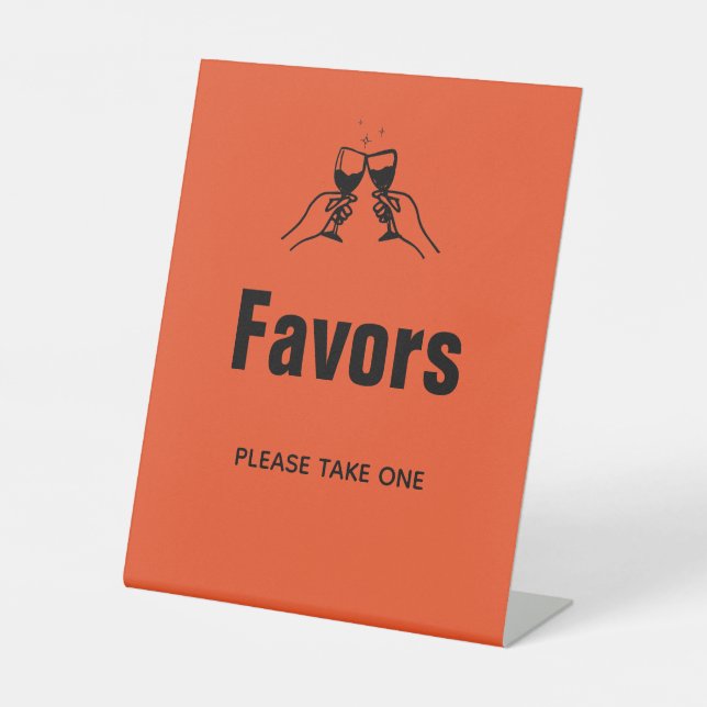 Stilvolle Retro Hand gezeichnet Gastgeschenke Hoch Sockelschild (Vorderseite)