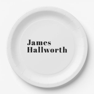 Stilvolle Retro Moderne Schrift   bearbeitbares Sc Pappteller