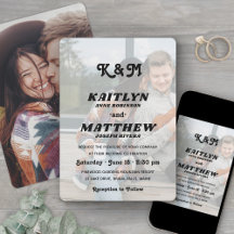 Stilvolle Retro Monogram Overlay 2 Foto Hochzeit