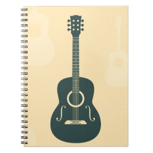Stilvolle Retro Musik der Akustikgitarre Notizblock