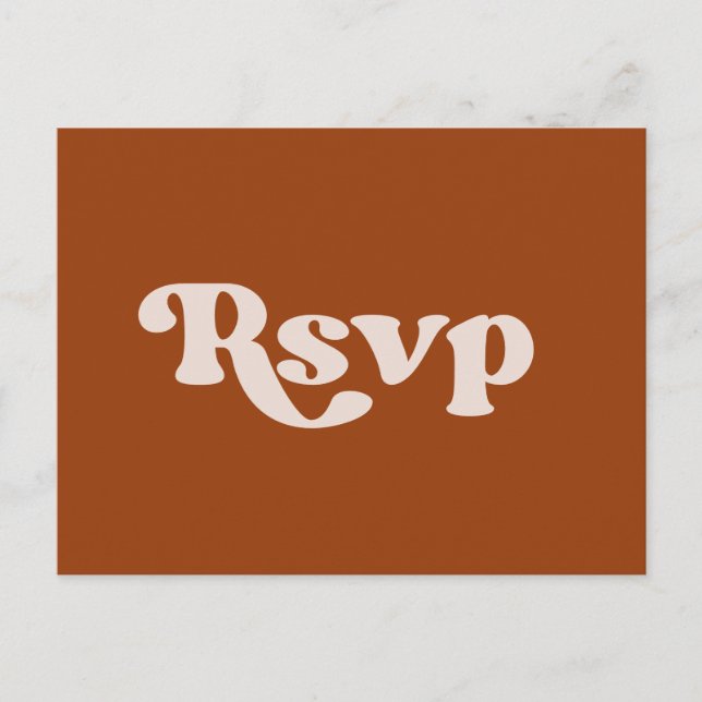 Stilvolle Retro-Orangenhochzeit RSVP Postkarte (Vorderseite)