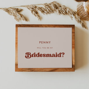Stilvolle Retro-pfirsich pink Bridesmaid Vorschlag Einladung