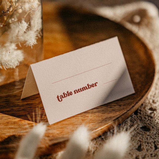 Stilvolle Retro-Rosa-Hochzeit Platzkarte (Von Creator hochgeladen)