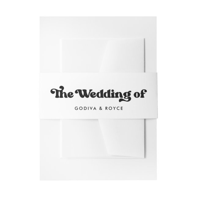 Stilvolle Retro-Schwarz-Weiß-Hochzeit Einladungsbanderole (Vorderseite Beispiel)