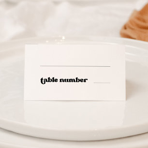Stilvolle Retro-Schwarz-Weiß-Hochzeit Platzkarte