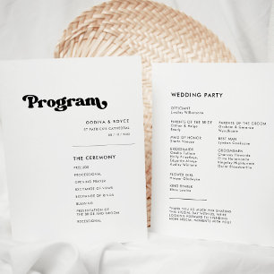 Stilvolle Retro-Schwarz-Weiß-Hochzeit Programm