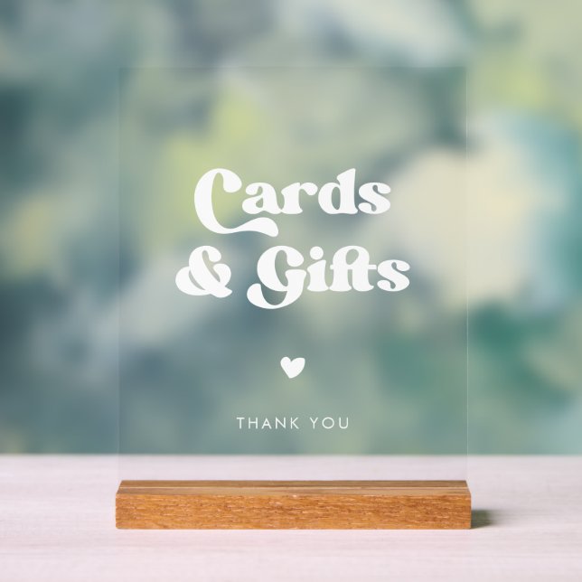 Stilvolle Retro schwarz & weiß Karten & Geschenke  Acrylschild (Neutral)