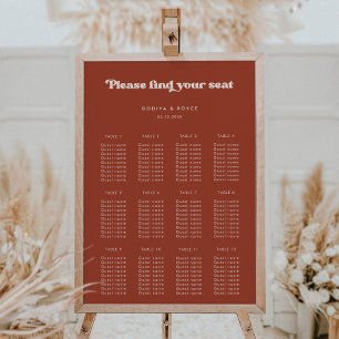 Stilvolle Retro-Terracotta Hochzeitskarte Poster