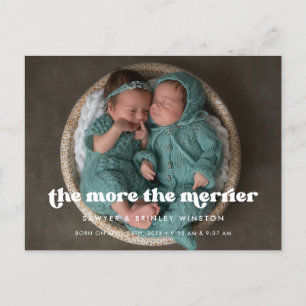 Stilvolle Retro umso mehr das Merrier Birth Foto Postkarte
