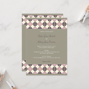 Stilvolle Retro Vintag Art Déco Hochzeit Einladung