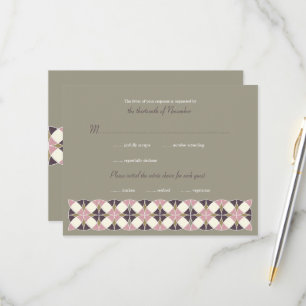 Stilvolle Retro Vintag Chic Art Deco Wedding RSVP Karte