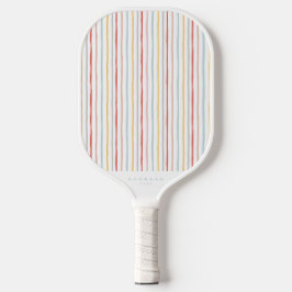 Stilvolle Retusche in schulische farbenfrohe Strei Pickleball Schläger