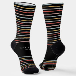 Stilvolle Retusche in schulische farbenfrohe Strei Socken