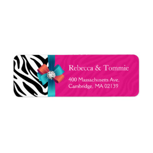 Stilvolle Ribbon Bow Hot Pink Zebra Print
