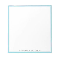 Stilvolle Robin Egg Blue Border Name Notepad Gesch