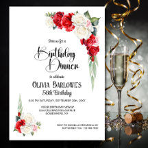 Stilvolle Rosa Blume Geburtstag Abendessen