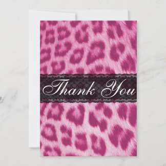 Stilvolle rosa Cheetah Print Dankeschön Karte / Hi