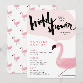 Stilvolle Rosa Flamingo Bridal Dusche Einladung