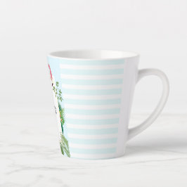 Stilvolle rosa Flamingo- und tropische Blätter Milchtasse