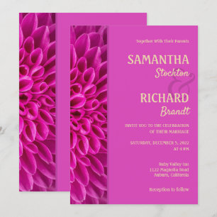 Stilvolle Rosa-Flora-Hochzeit-Einladung Einladung