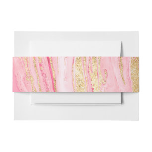 Stilvolle rosa Gold abstrakt Marmor Flüssiglack Einladungsbanderole