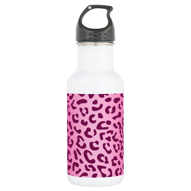 Stilvolle Rosa Leopard Print Edelstahlflasche (Vorderseite)
