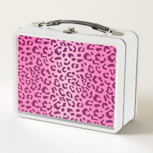 Stilvolle Rosa Leopard Print Metall Brotdose