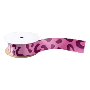 Stilvolle Rosa Leopard Print Satinband
