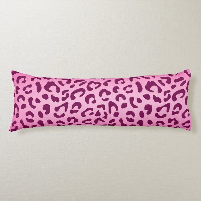 Stilvolle Rosa Leopard Print Seitenschläferkissen (Vorderseite)