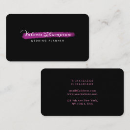 Stilvolle Rosa Pinselstriche Stroke Signature Visitenkarte