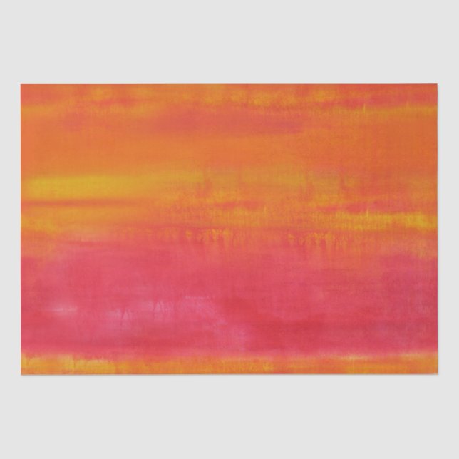 Stilvolle Rosa Rot Gelb Abstrakte Kunst Seidenpapier (Vorderseite)