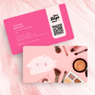 Stilvolle rosa Schminksteine Foto qr Logo Visitenkarte