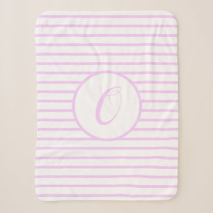 Stilvolle rosa Streifen O Monogramm-Wurfdecke Sherpadecke