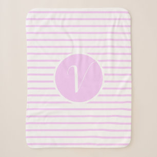 Stilvolle rosa Streifen V Monogram-Seitenklemme Sherpadecke