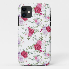Stilvolle rosa und rote Blumenmuster Case-Mate iPhone Hülle