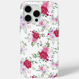 Stilvolle rosa und rote Blumenmuster Case-Mate iPhone Hülle