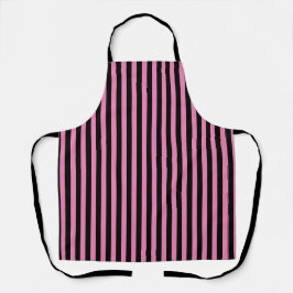 Stilvolle rosa und schwarze vertikale Streifen Schürze