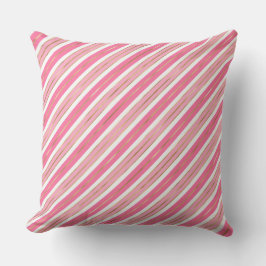 Stilvolle Rosa- und Silberweihnachtsstreifen Kissen