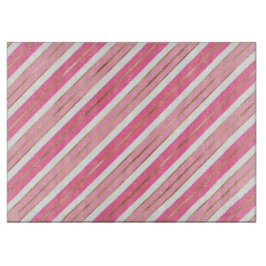 Stilvolle Rosa- und Silberweihnachtsstreifen Schneidebrett