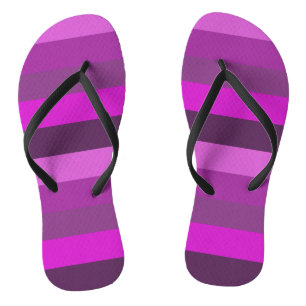 Stilvolle rosa und violette Streifenmuster Flip Flops