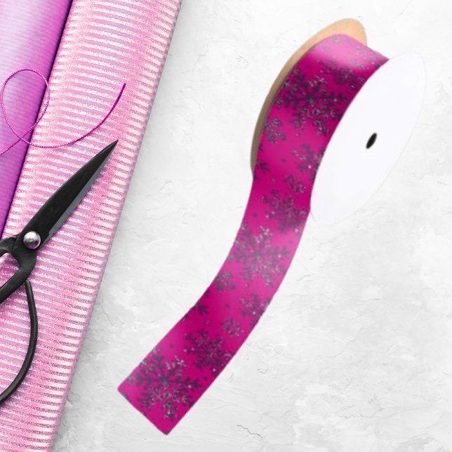 Stilvolle Rosa Weihnachten mit eleganten Schneeflo Satinband (Von Creator hochgeladen)