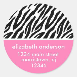 Stilvolle Rosa Zebra Print Runder Aufkleber