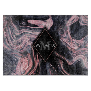 Stilvolle Rose Gold abstraktes Marmordesign Schneidebrett
