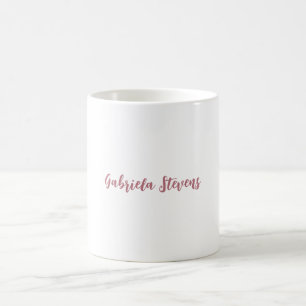 Stilvolle Rose Gold Calligrafy Name White Kaffeetasse