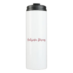 Stilvolle Rose Gold Calligrafy Name White Thermosbecher