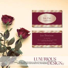 Stilvolle Rose Gold Effects und schicke Burgundy F Visitenkarte