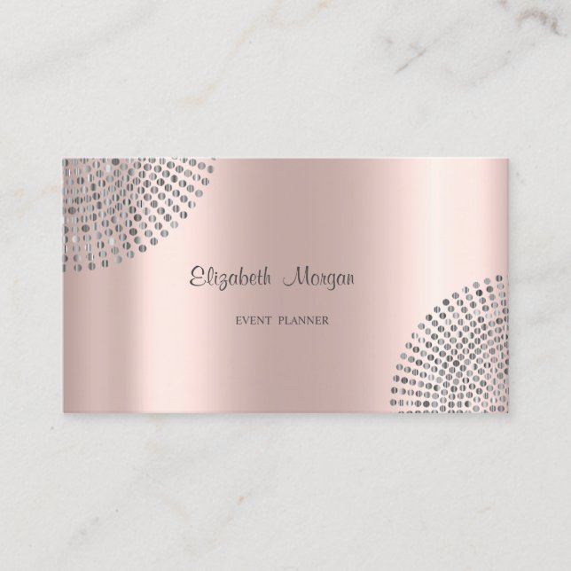Stilvolle Rose Gold, Einfach,Punkte Visitenkarte (Vorderseite)